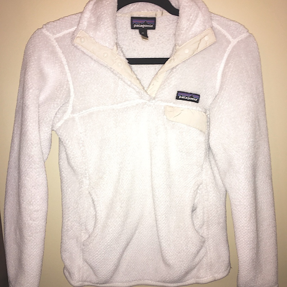 White Patagonia Snap-T Fleece Pullover